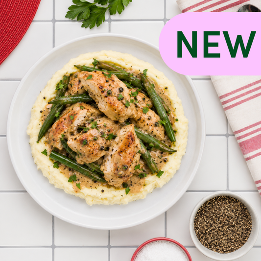 Chicken Au Poivre with Creamy Mashed Potatoes
