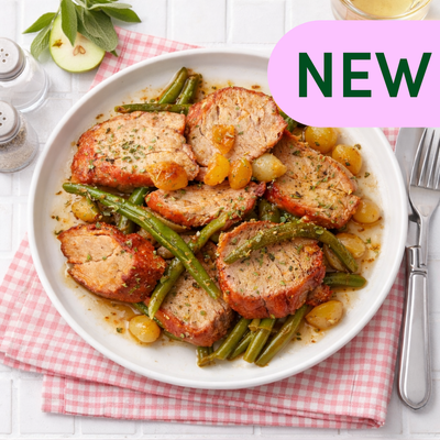 Cider-Glazed Pork & Pearl Onions