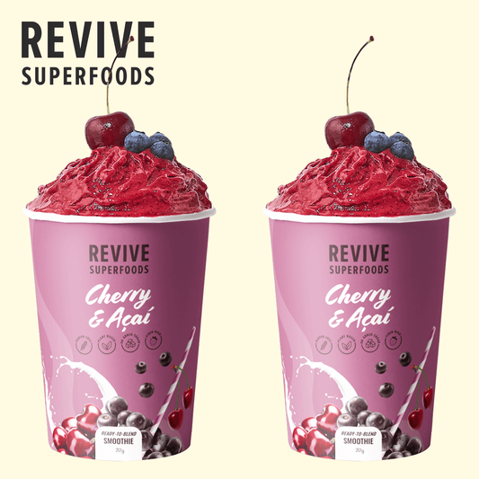 Revive Superfoods Plant Based Frozen Fruit Smoothie Kit - 6 Pack Cherry &  Acai Smoothie with Acai