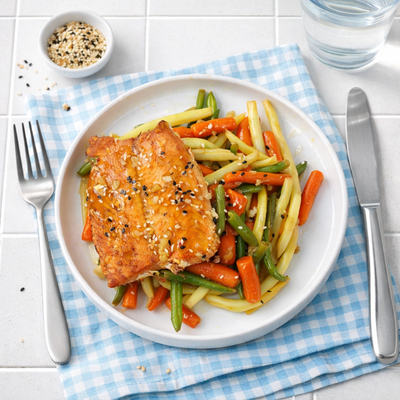Japanese-Style Teriyaki Salmon with Garden Vegetables