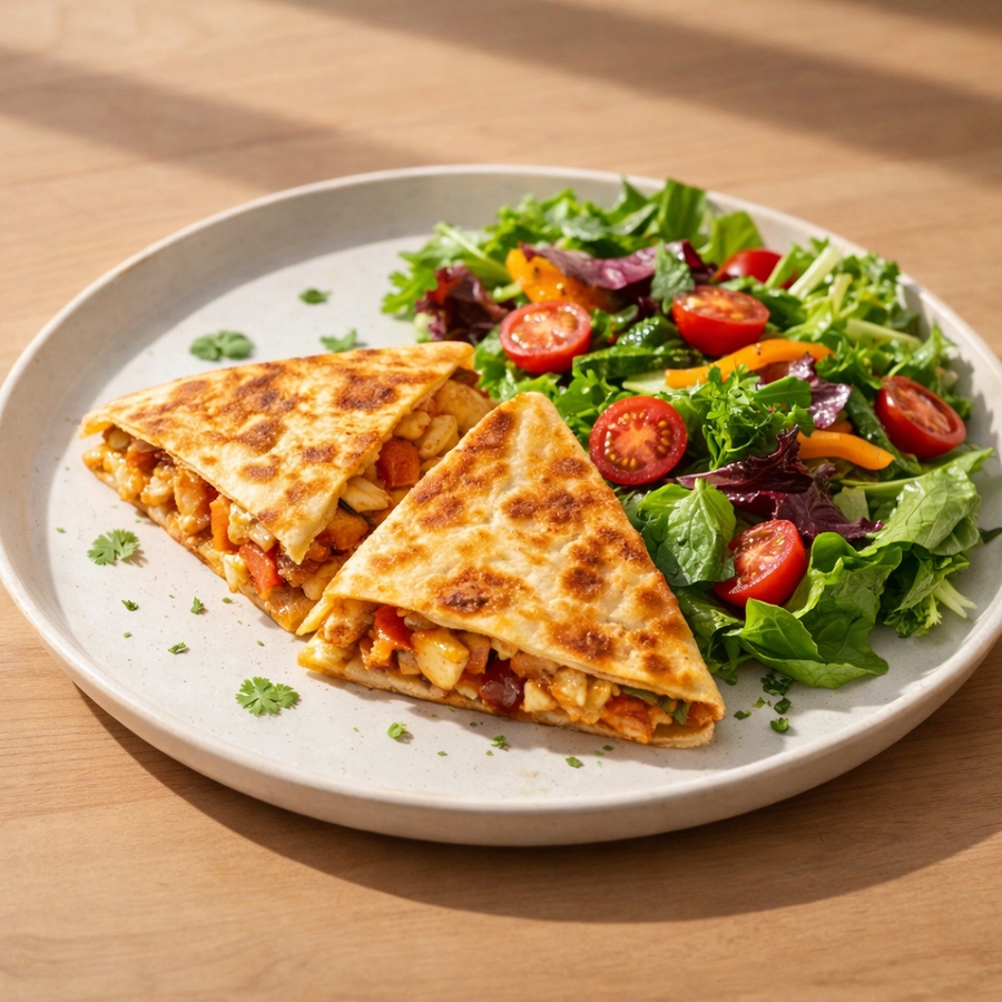 Chicken Quesadilla + salad
