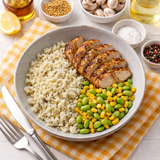 Grilled Chicken & Cauliflower Rice Pilaf